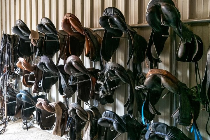 Horseriding equipment in a store in Texas